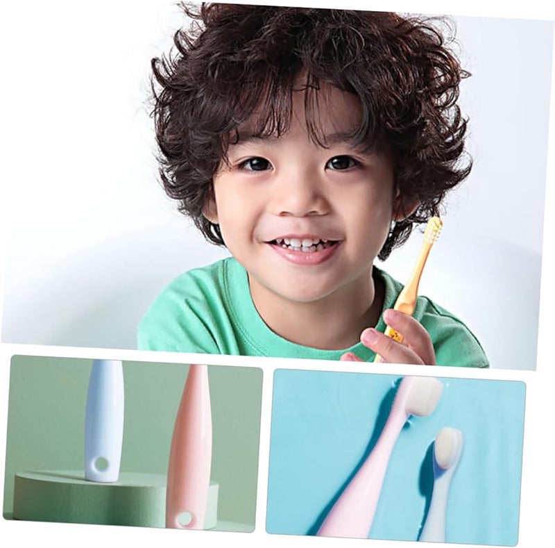 2Pcs Soft Bristle Toothbrushes For Kids Blue And Pink Travel Safe - Image 3
