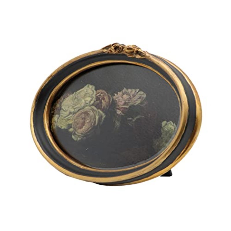 Vintage Oval Picture Frame 5x7 Antique Photo Frame Decorative Painting Table Top Display and Wall Hanging Home Decor, Ornate Photo Gallary Art, Black and Gold - Image 2