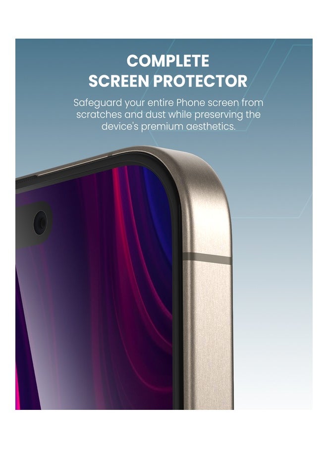 Moxedo Moxedo Ultra Shield Tempered Glass Screen Protector HD Clear 9H Hardness Full Coverage with Auto-Align Easy Applicator for iPhone 15 Pro Max 6.7 inch  - Image 2