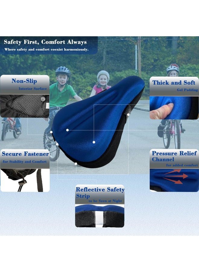 TCheung 9'' X 6'' Extra Soft Gel Bicycle Seat Cushion- Kids Bike Seat Cushion- with Water&Dust Resistant Cover- Comfortable Small Bike Seat Cover (Black) - Image 3
