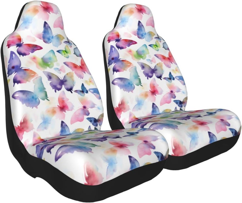 Watercolor Butterfly Car Seat Cover, Front Seat Protector Universal Auto Accessories, Car Decor for Sedan SUV Van Most Cars 1PCS - Image 2