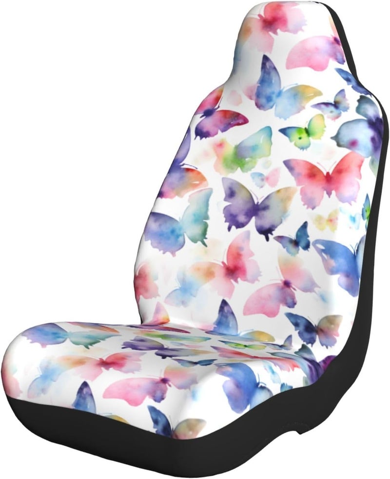 Watercolor Butterfly Car Seat Cover, Front Seat Protector Universal Auto Accessories, Car Decor for Sedan SUV Van Most Cars 1PCS - Image 1