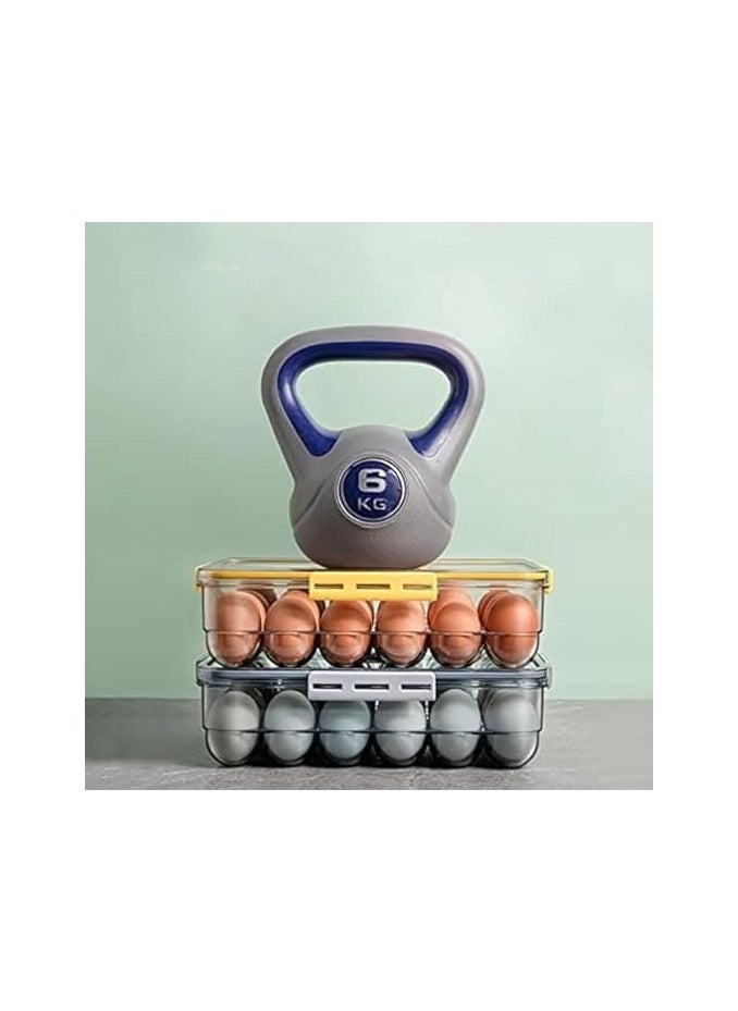 Generic Food Storage Container,Stackable Organizer Storage Container with Removable Drain Tray,Egg Storage Organiser, Egg Baskets For Kitchen Worktops, Fridge Egg Storage (Gold, Large)  - Image 4