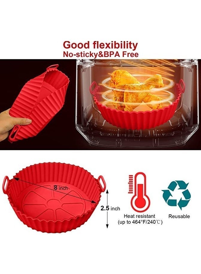 OSALIA Air Fryer Liners Silicone 2 Pcs, Reusable Air Fryer Basket Liners, Non-Stick Baking & Cooking Liners, Heat Resistant Air Fryer Accessories - Image 2