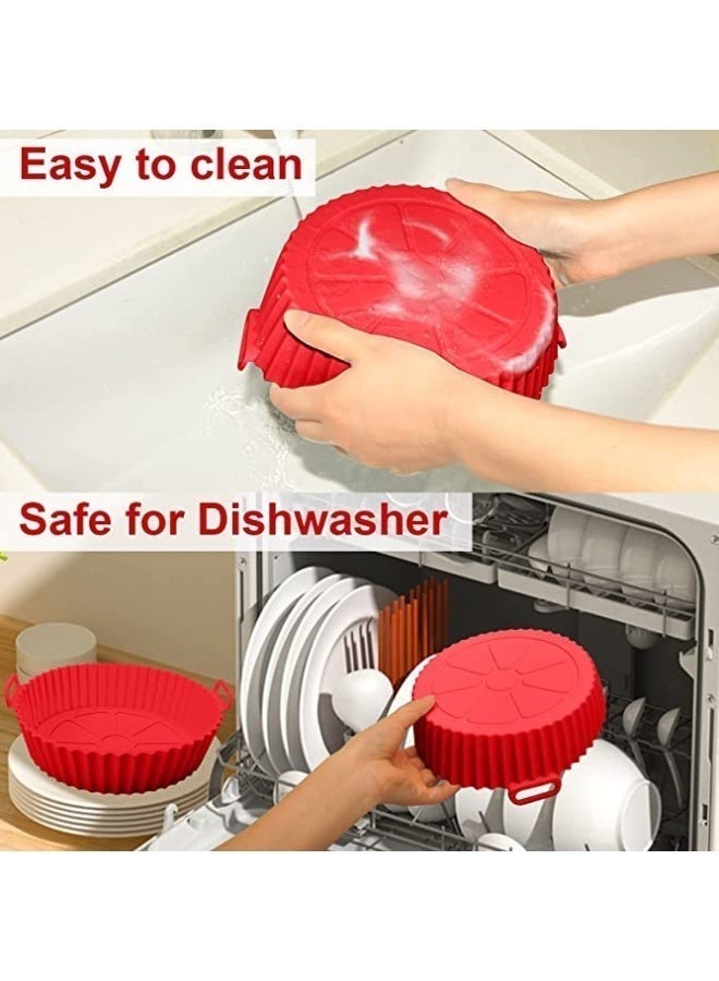 OSALIA Air Fryer Liners Silicone 2 Pcs, Reusable Air Fryer Basket Liners, Non-Stick Baking & Cooking Liners, Heat Resistant Air Fryer Accessories - Image 5