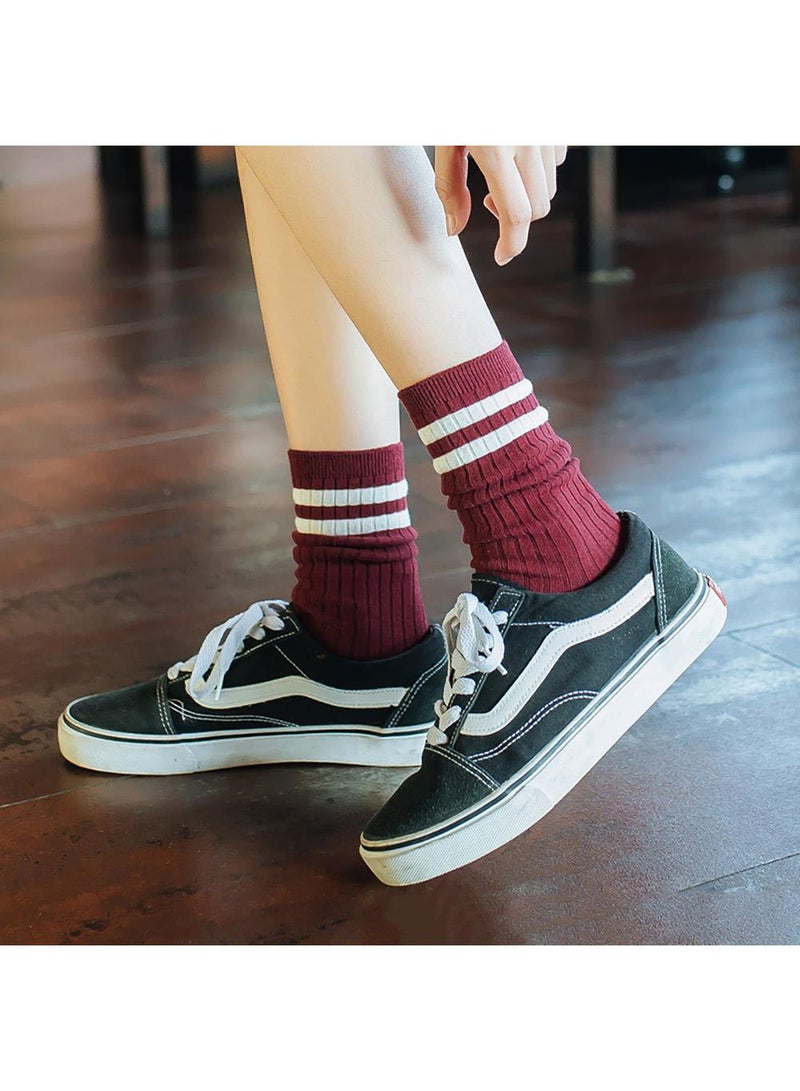 Sweet seven جوارب نسائية مخططة - 10 أزواج من الجوارب الطويلة العتيقة للموضة والرياضة - Image 3