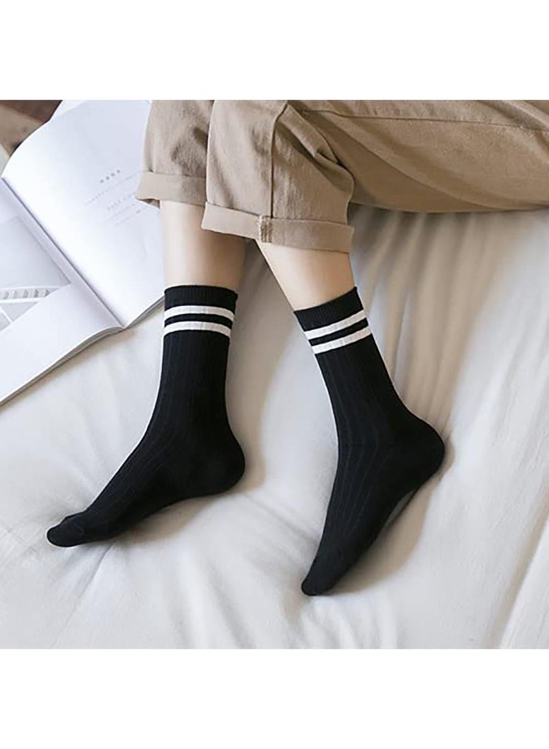 Sweet seven جوارب نسائية مخططة - 10 أزواج من الجوارب الطويلة العتيقة للموضة والرياضة - Image 5