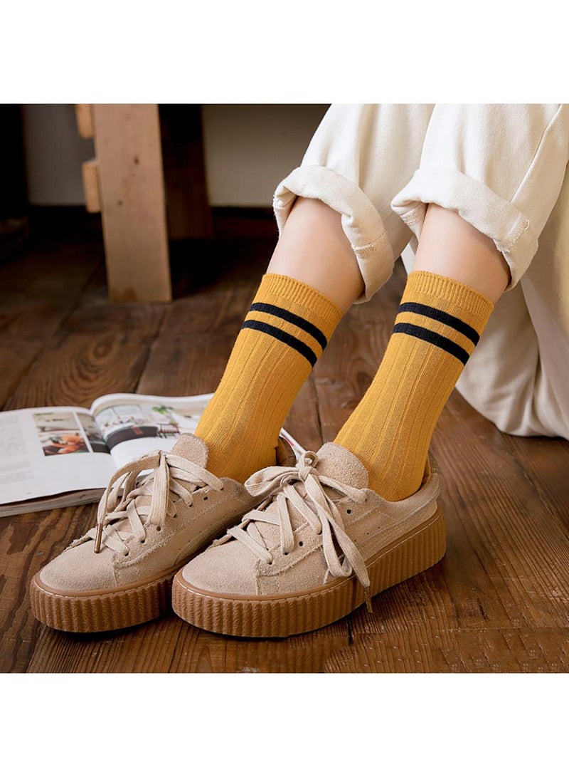 Sweet seven جوارب نسائية مخططة - 10 أزواج من الجوارب الطويلة العتيقة للموضة والرياضة - Image 2