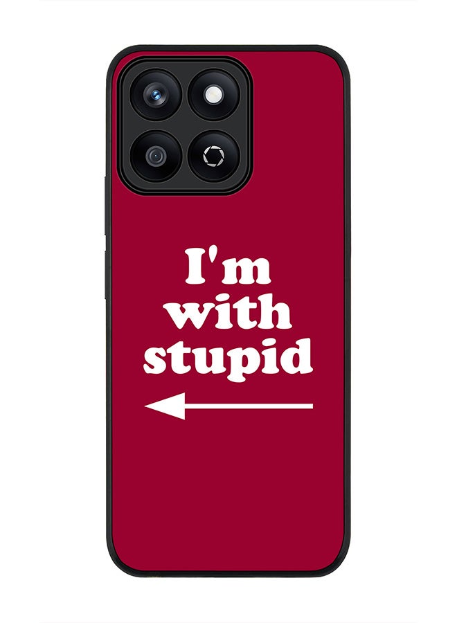 Stylizedd For Honor X7c 4G Case,Slim fit Camera Protection, Shockproof Thin Phone cover  - I'm with stupid - Image 1