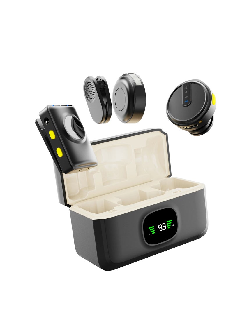 GREEN LION - GLM-Wireless Mic Lite / Environmental Noise Cancellation / 2x Microphones / 1x Receiver / 360° Pick Up / Up to 20M Working Distance / 2.4GHz Digital Transition / Carrying Case - Black - Image 1
