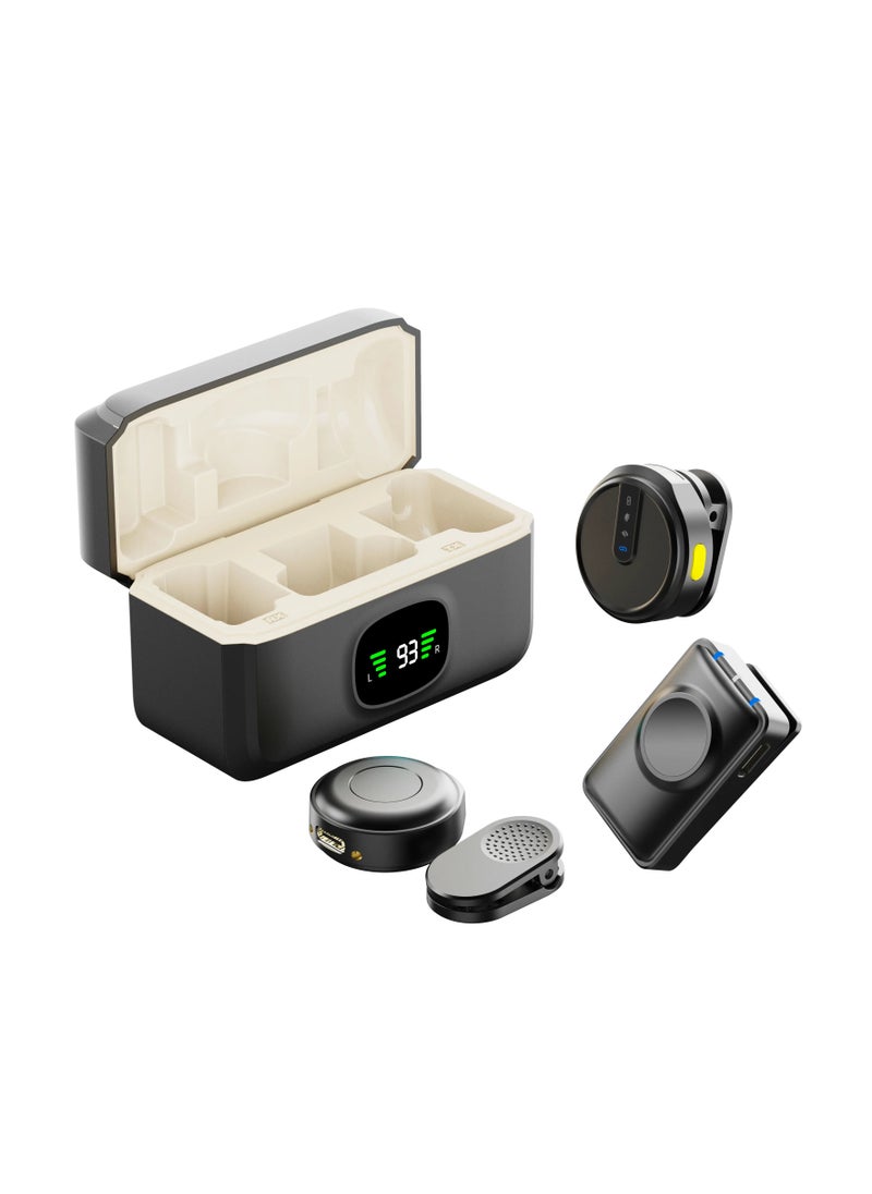 GREEN LION - GLM-Wireless Mic Lite / Environmental Noise Cancellation / 2x Microphones / 1x Receiver / 360° Pick Up / Up to 20M Working Distance / 2.4GHz Digital Transition / Carrying Case - Black - Image 1