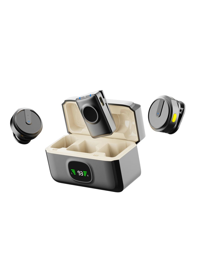 GREEN LION - GLM-Wireless Mic Lite / Environmental Noise Cancellation / 2x Microphones / 1x Receiver / 360° Pick Up / Up to 20M Working Distance / 2.4GHz Digital Transition / Carrying Case - Black - Image 1