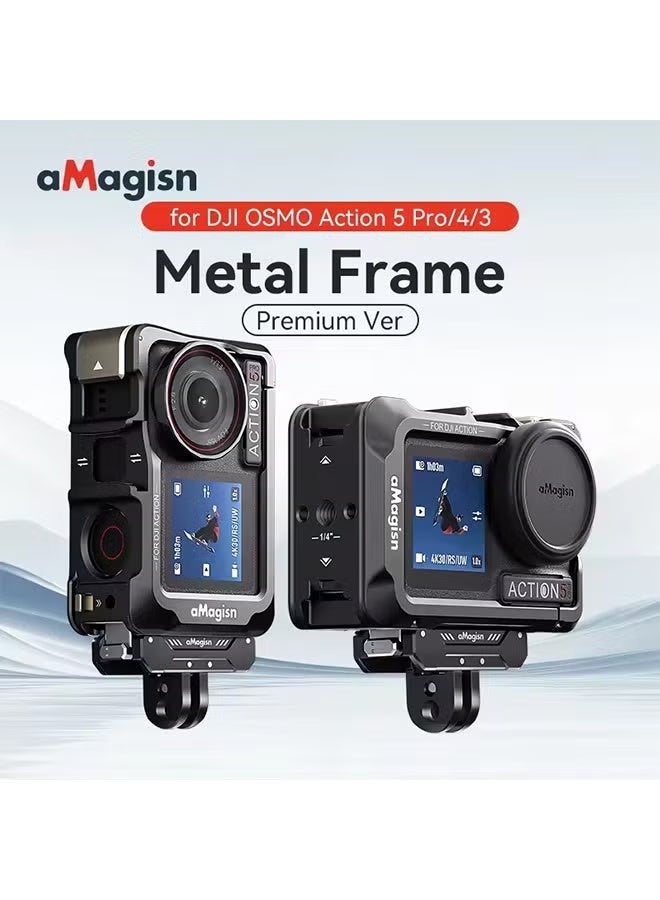 aMagisn Aluminum Cage Quick Release Frame Metal Housing for DJI Osmo Action 5pro 5 pro 4 3 Protect Case Accessory - Image 1
