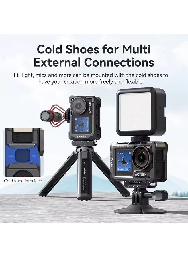 aMagisn Aluminum Cage Quick Release Frame Metal Housing for DJI Osmo Action 5pro 5 pro 4 3 Protect Case Accessory - Image 3