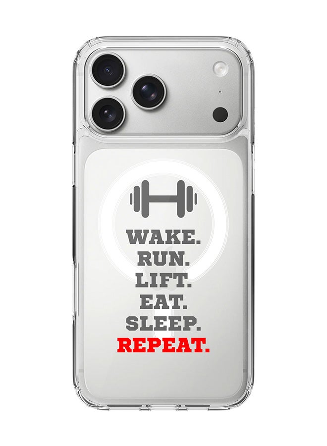 Stylizedd Classic Clear MagSafe Case for iPhone 17 Pro Max , Hybrid Soft Case Flexible Edges Anti Drop TPU PC Gel Thin Transparent Cover [ Designed for iPhone 17 Pro Max ] - Routine (White)