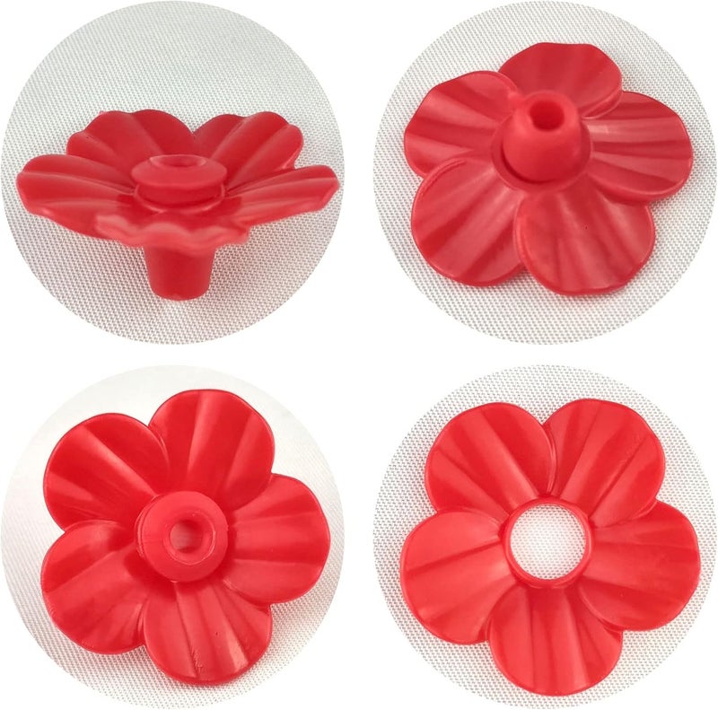 Flylin 30 Sets Hummingbird Feeders Replacement Flowers, Unique Replaceable Hummingbird Bird Feeder Flowers Bird Feeder Replacement Parts for Hummingbird Feeder Hanging Feeder (Red) - Image 4