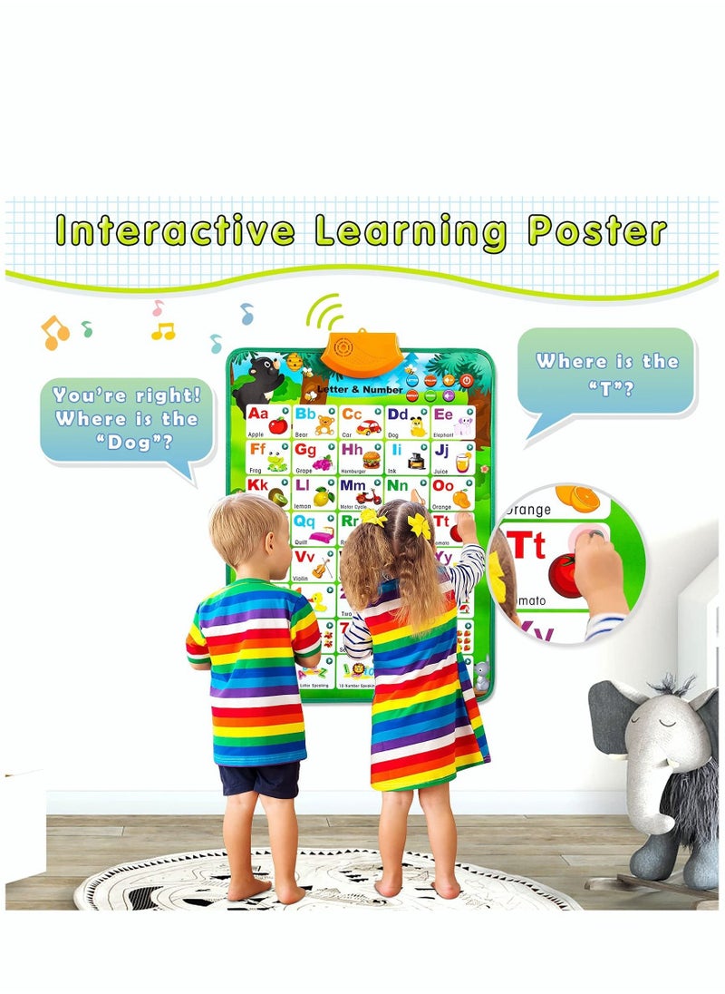 PYEBE - Interactive Alphabet Wall Chart for Toddlers 2-4 Learn ABC Letters, Numbers, Words, Spelling Toys for Toddlers - Image 1