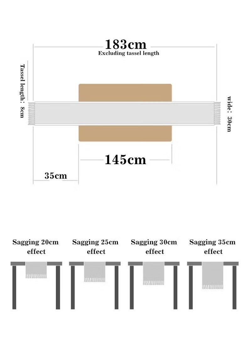 بيوينتي الخيش الطبيعي قطن الشطف بوهو عداء طاولة مع تاسلز 30*180CM  - Image 4