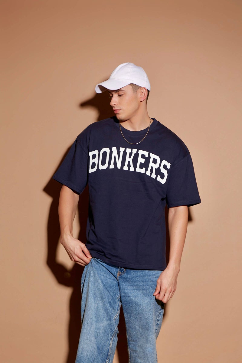 Bonkers Corner Navy Blue Signature Oversized  T-shirt - Image 5