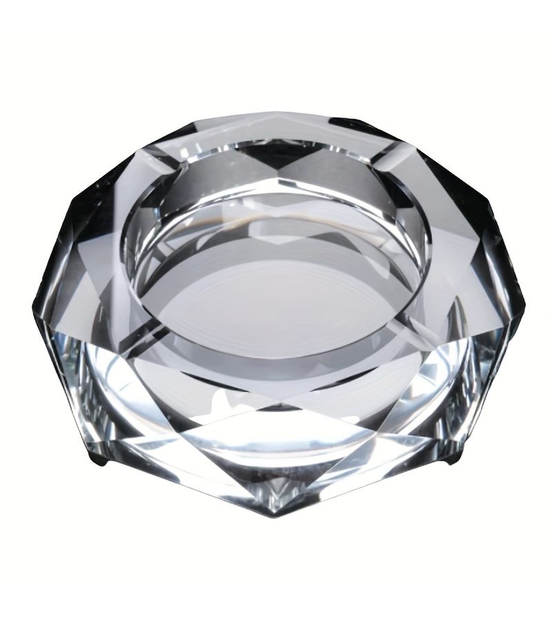 Transparent Crystal Ashtray Cigar Holder Decorative Home Commercial Use - Image 1