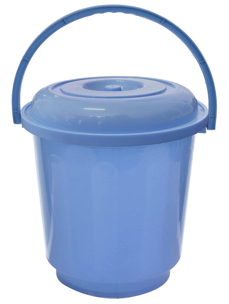 Kuber Industries Multipurposes Plastic Bucket for Bathing Home Cleaning Storage Purpose with Lid 16Ltr Blue47KM01173 - Image 1