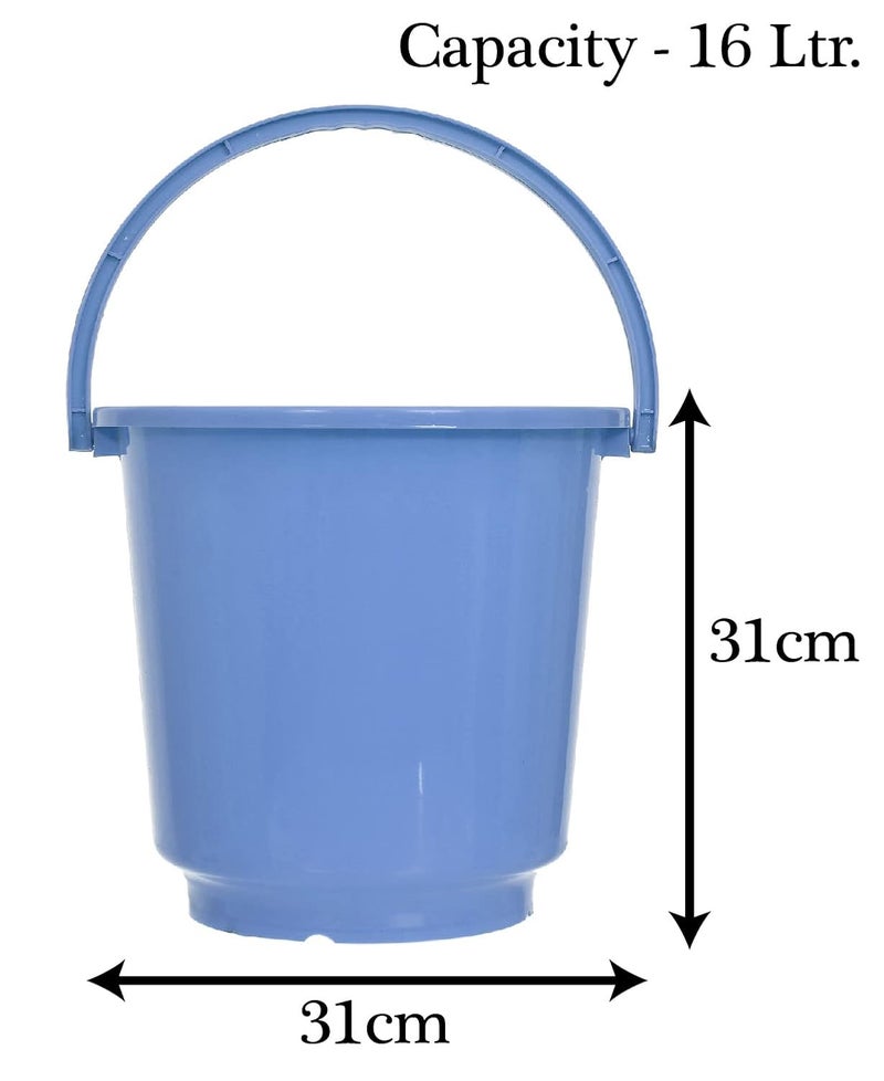 Kuber Industries Multipurposes Plastic Bucket for Bathing Home Cleaning Storage Purpose with Lid 16Ltr Blue47KM01173 - Image 5