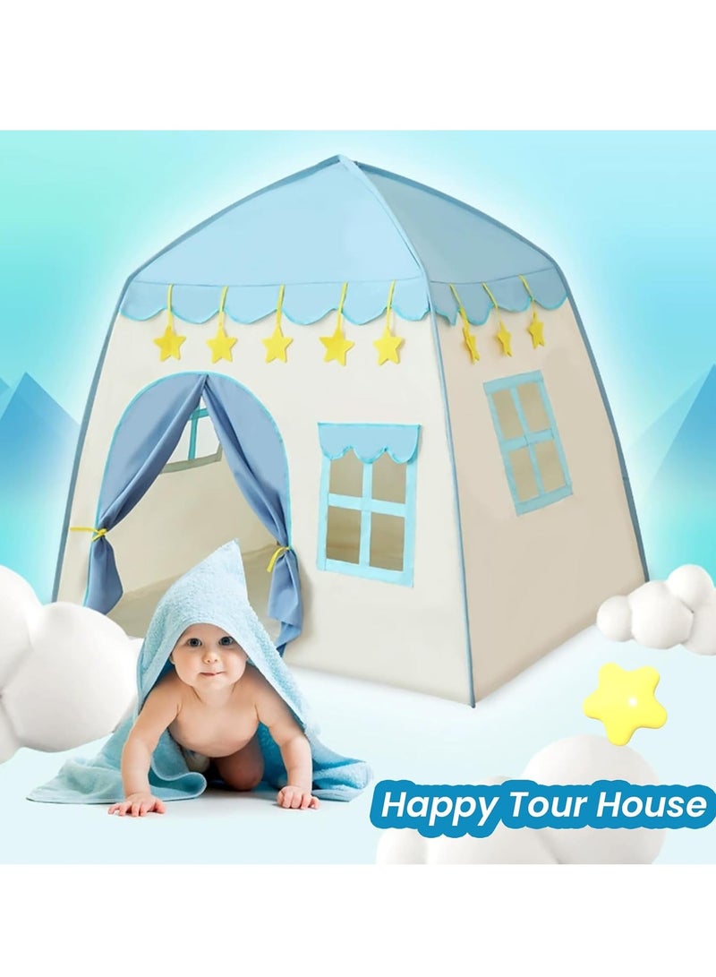 RAKAY Kids play tent with windows, 130*100*130 cm,Children's portable tent, suitable for indoor and outdoor fun castle playhouses, easy to set up and fold, providing ample play space, suitable for kids aged 3-12 for use at the beach, garden, and camping. - Image 1
