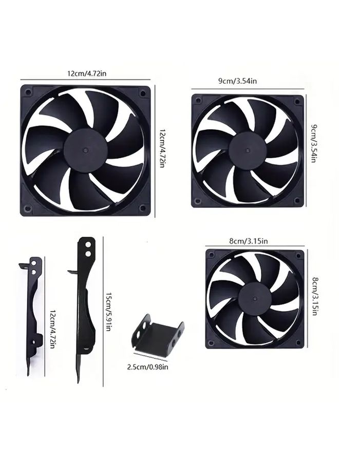 قوس تبريد لوحة الرسوميات PCIe مع حامل مروحة مزدوج مزود بمروحتين سوداوين وشباك حديدية - Image 2