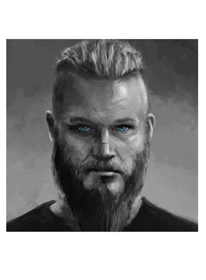 RYN Ragnar Vikings Series Themed Wall Art Grey/Black/Blue 30x30cm - Image 2