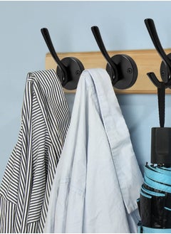 Y&D Coat Hooks, 2 Pack Towel Hook Heavy Duty Metal Double Bath Robe Wall Mounted, Hand Hooks for Cubicle Bathroom Kitchen Closet Garage  - Image 3