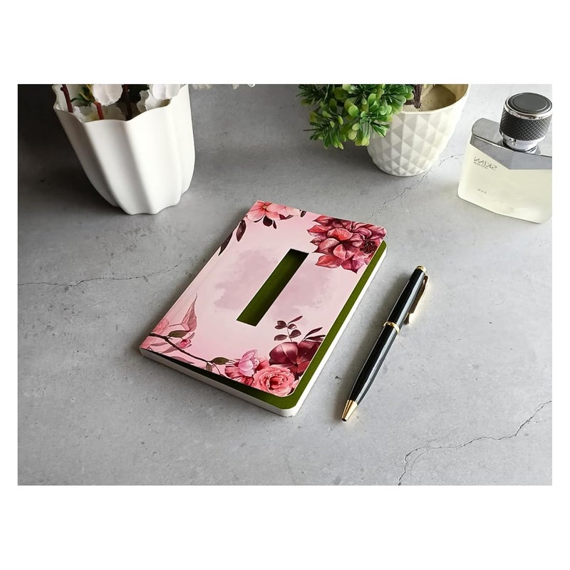CRAFTOPIX Initial Alphabet "I" Lasercut Soft Bound Diary Notebook | B6 Size 6" x 4.9" Undated 192 Pages, 80 GSM | Perfect Note book Diary for Office use, Personal use, Journaling. Best personalised gift option for Girls, women & Kids for Birthday, return gift, corporate gift - Image 2