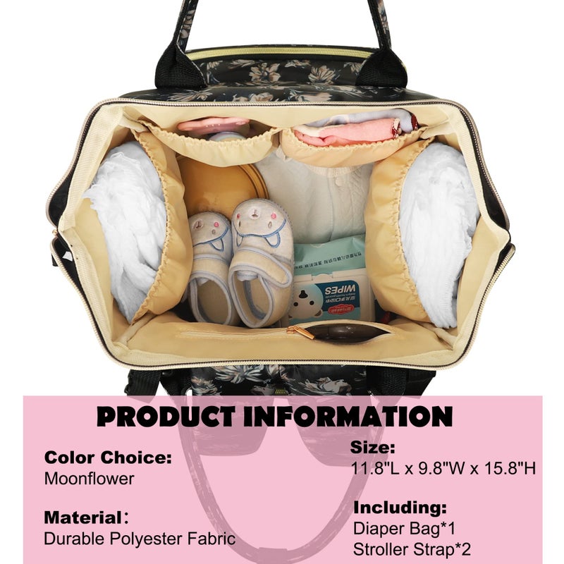 Femuar Diaper Bag Backpack Multifunction Maternity Diaper Bag for Baby Girls & Boys Large Capacity Travel Nappy Bags - Image 3