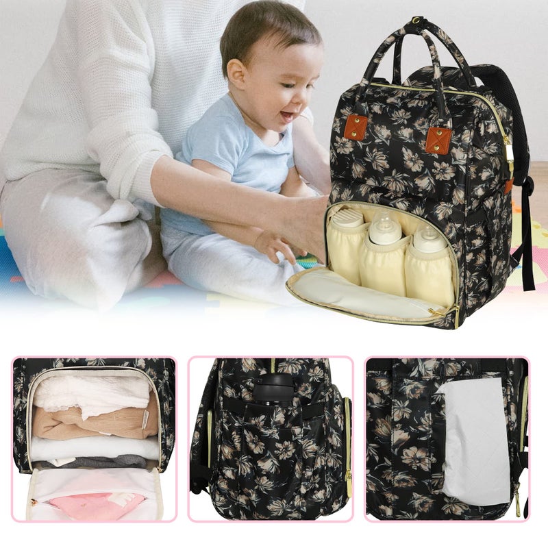 Femuar Diaper Bag Backpack Multifunction Maternity Diaper Bag for Baby Girls & Boys Large Capacity Travel Nappy Bags - Image 4