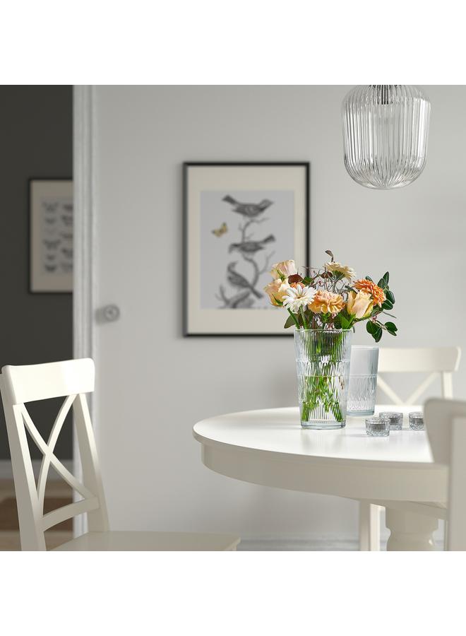 زبون مزهرية، زجاج شفاف/منقوش، 22 سم - Image 3