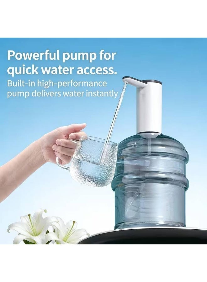 MOMENT Electric Drinking Water Dispenser Pump, USB Rechargeable Portable Universal Automatic Water Bottle Pump for 2-5 Gallon Water Jugs for Office Home Camping Kitchen, White - Image 3