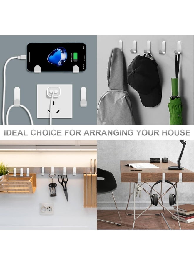 Alruht 12 Pack Adhesive Hooks, Heavy Duty Hooks, Stainless Steel Hooks, Towel Hooks with 3M Tape, No Drill Kitchen and Bathroom Hooks for Wall, Silver - Image 4