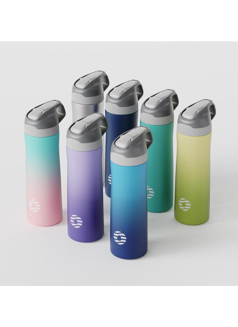 FjBottle - Insulated Stainless Steel Water Bottles With Straw Lid 20Oz,Double Wall Vacuum Sports Thermos Kids Bottle Leak Proof Bpa Free Keeps Hot And Cold Drinks Flask For Travel Hiking Camping Yoga - Image 1