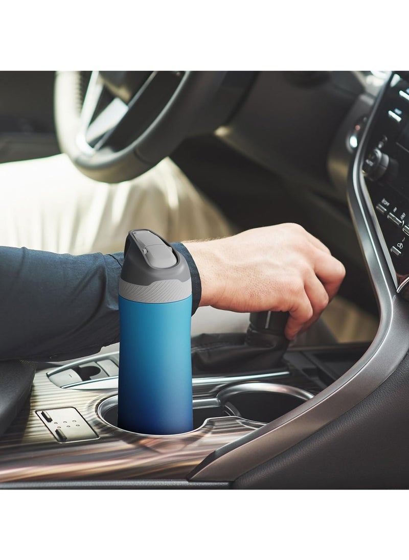 FjBottle - Insulated Stainless Steel Water Bottles With Straw Lid 20Oz,Double Wall Vacuum Sports Thermos Kids Bottle Leak Proof Bpa Free Keeps Hot And Cold Drinks Flask For Travel Hiking Camping Yoga - Image 1