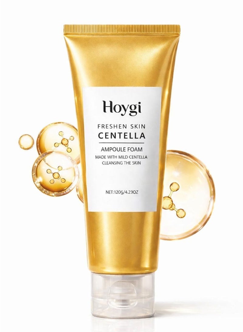 هويجي غسول وجه رغوي بالأمبول مع سنتيلا وحمض الهيالورونيك – تنظيف عميق ولطيف، ترطيب وتهدئة للبشرة الحساسة والجافة – 120 جم - Image 1