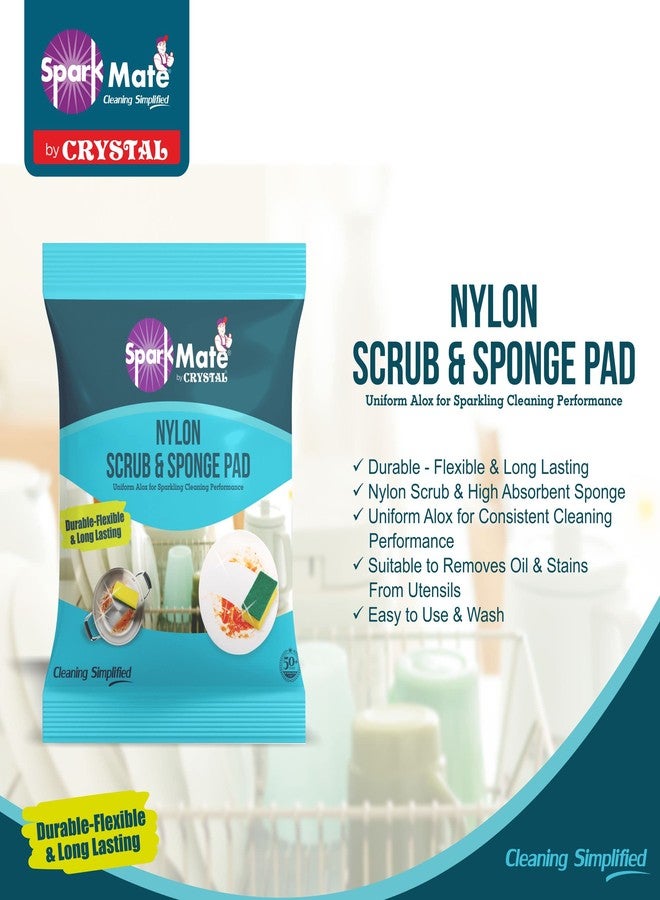 Sparkmate by Crystal إسفنجة تنظيف وفرشاة من النايلون من سباركميت باي كريستال، 2 في 1 - Image 4