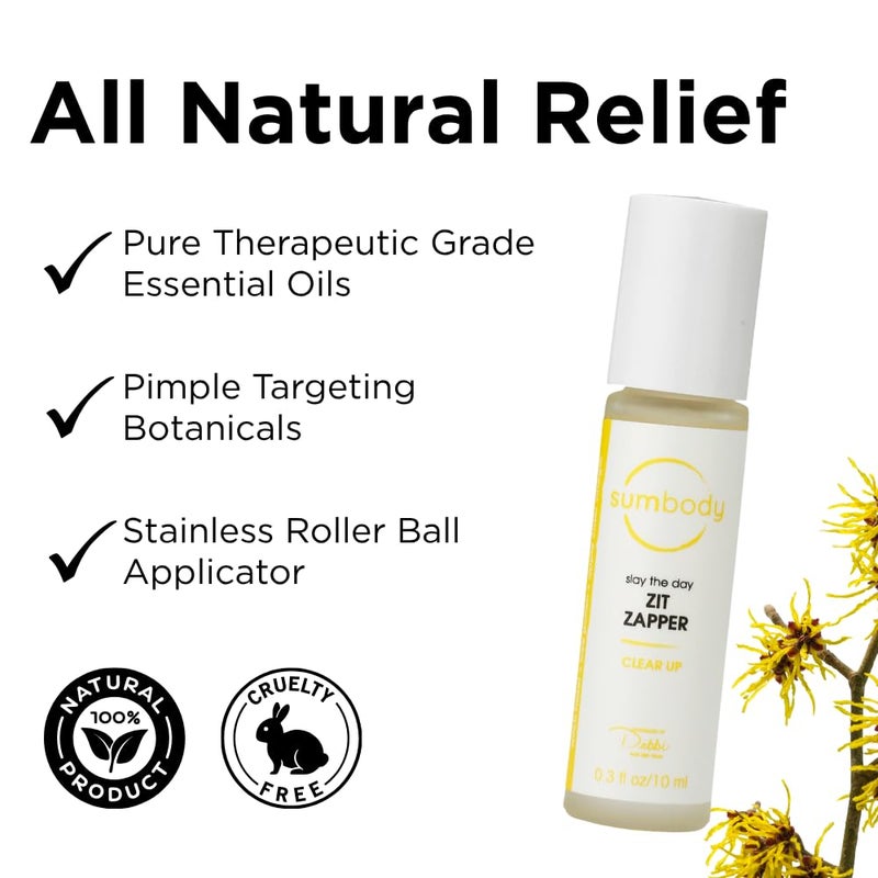 Sumbody Acne Serum for Face Zit Zapper - Blemish Pimple Reducer Women Men Teens, Facial Serum Acne Scars, Red Spot Remover & Pore Reducer Roll-On, Skin Care Formula Clear Skin, Made in USA - Image 2