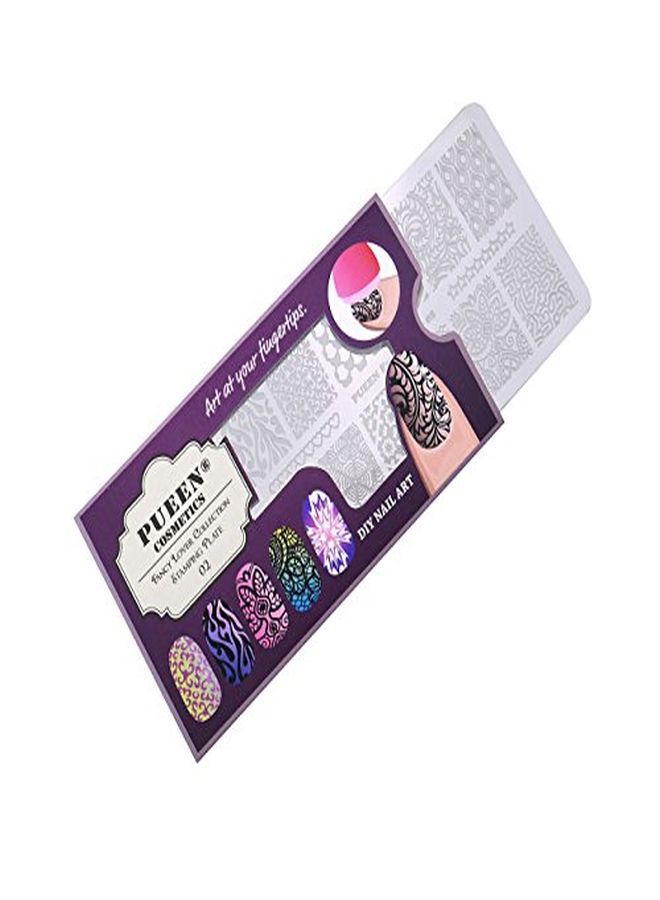 PUEEN Nail Art Stamping Plate - Fancy Lover 02-125X65Mm Unique Nailart Polish Stamping Manicure Image Plates Accessories Kit Bh000664 - Image 1