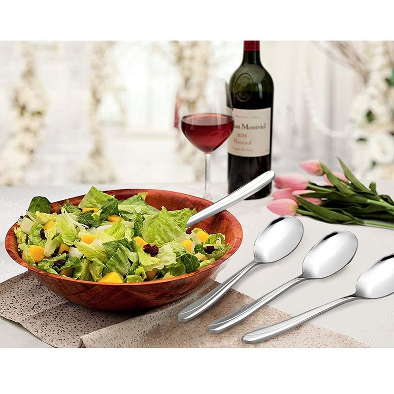 Anbers 8 Pieces Large Serving Spoons  9.45 Inches  Stainless Steel Catering Serving Spoons - Image 4