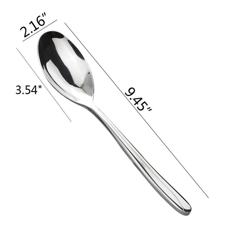 Anbers 8 Pieces Large Serving Spoons  9.45 Inches  Stainless Steel Catering Serving Spoons - Image 2