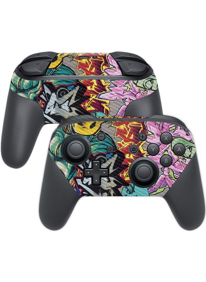 MIGHTY SKINS Mightyskins Carbon Fiber Skin For Nintendo Switch Pro Controller Graffiti Wild Styles | Protective, Durable Textured Carbon Fiber Finish | Easy To Apply, Remove, And Change Styles | Made In The Usa  - Image 1