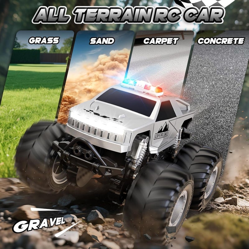 OMIRE Remote Control Car,All Terrain Remote Control Truck,Monster Truck Toys for Boys RC Cars with 360 Degree Spins, Pickup-Style Toy Car with Light, 2.4 GHz All Terrain Off-Road Pickup for Boys Kids - Image 3