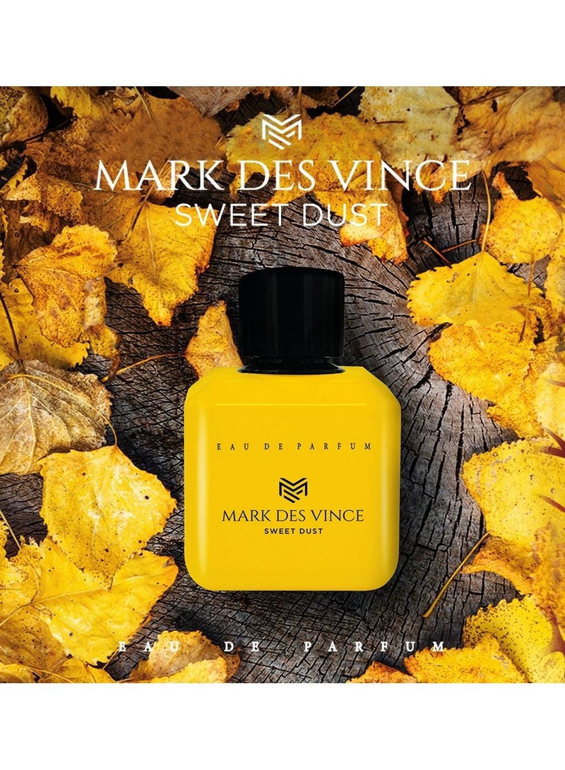 MARK DES VINCE Mark Des Vince Sweet Dust Perfume Gift Set For Women Eau De Parfum 100ML + Body Mist 200ML + Concentrated Perfume Oil 15ML (Pack of 3) - Image 3
