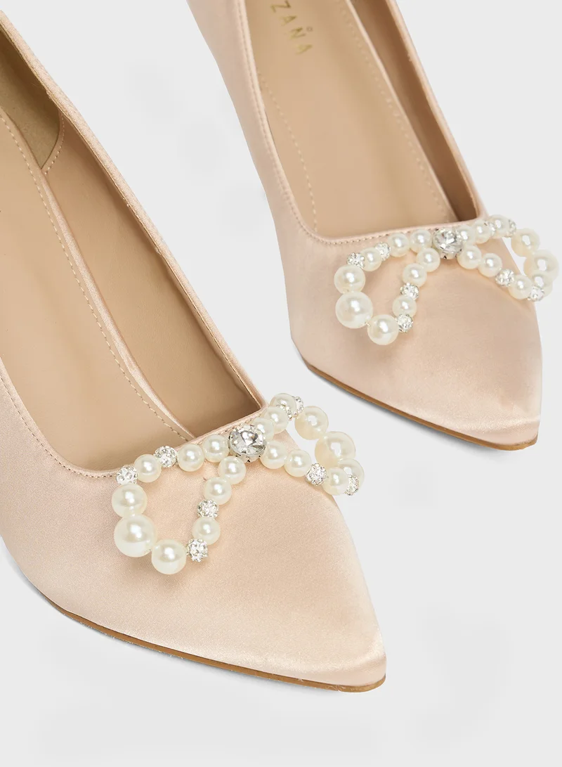 Khizana Diamante Heeled Pump