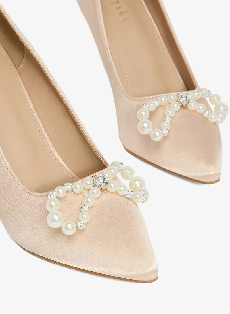 Khizana Nude Diamante Heeled Pump for Women | Best Price UAE