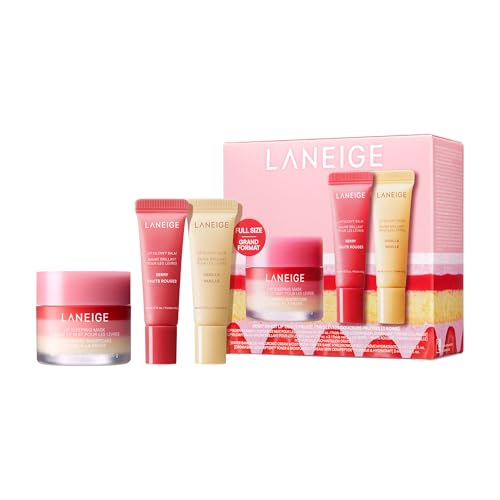 LANEIGE Berry Sweet Lip Trio Set Lip Sleeping Mask Strawberry Shortcake Mini Lip Glowy Balms in Berry Vanilla - Image 1